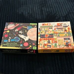 🧩 500 Piece Mudpuppy Puzzle Quantity 2 Glow in the Dark, Space